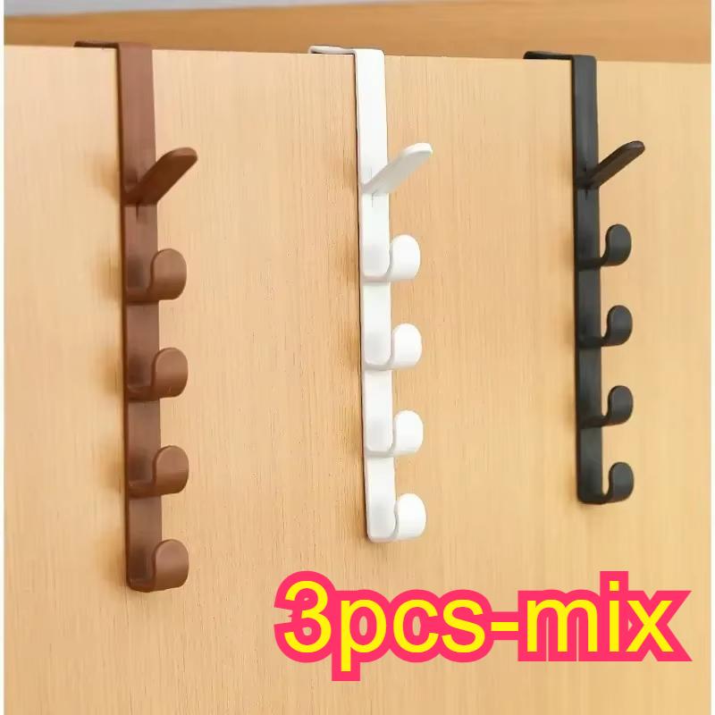 Bedroom Door Hanger Clothes Hanging Rack Over The Door Plastic Home Storage Organization Hooks, Purse Holder For Bags Rails