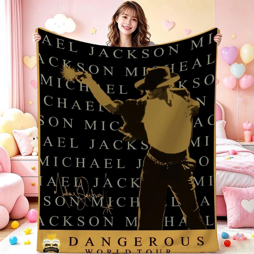Michael Jackson Dangerous World Tour Theme Printed Blanket Skinfriendly Warm Throw Blanket For Camping Travel Party Decor Gift For Friends