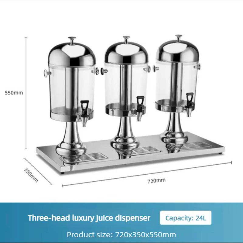 Large Capacity Buffet Commercial Stainless Steel Juice Cauldron PC Transparent Visual Hotel Restaurant Beverage Dispenser