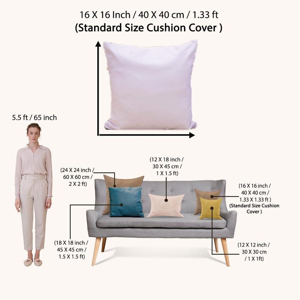 Set of 5 Polycotton Cushion Covers – 16x16 Inches – Multicolor Elephant & Jungle Print – Playful Cushion Covers for Kids Room