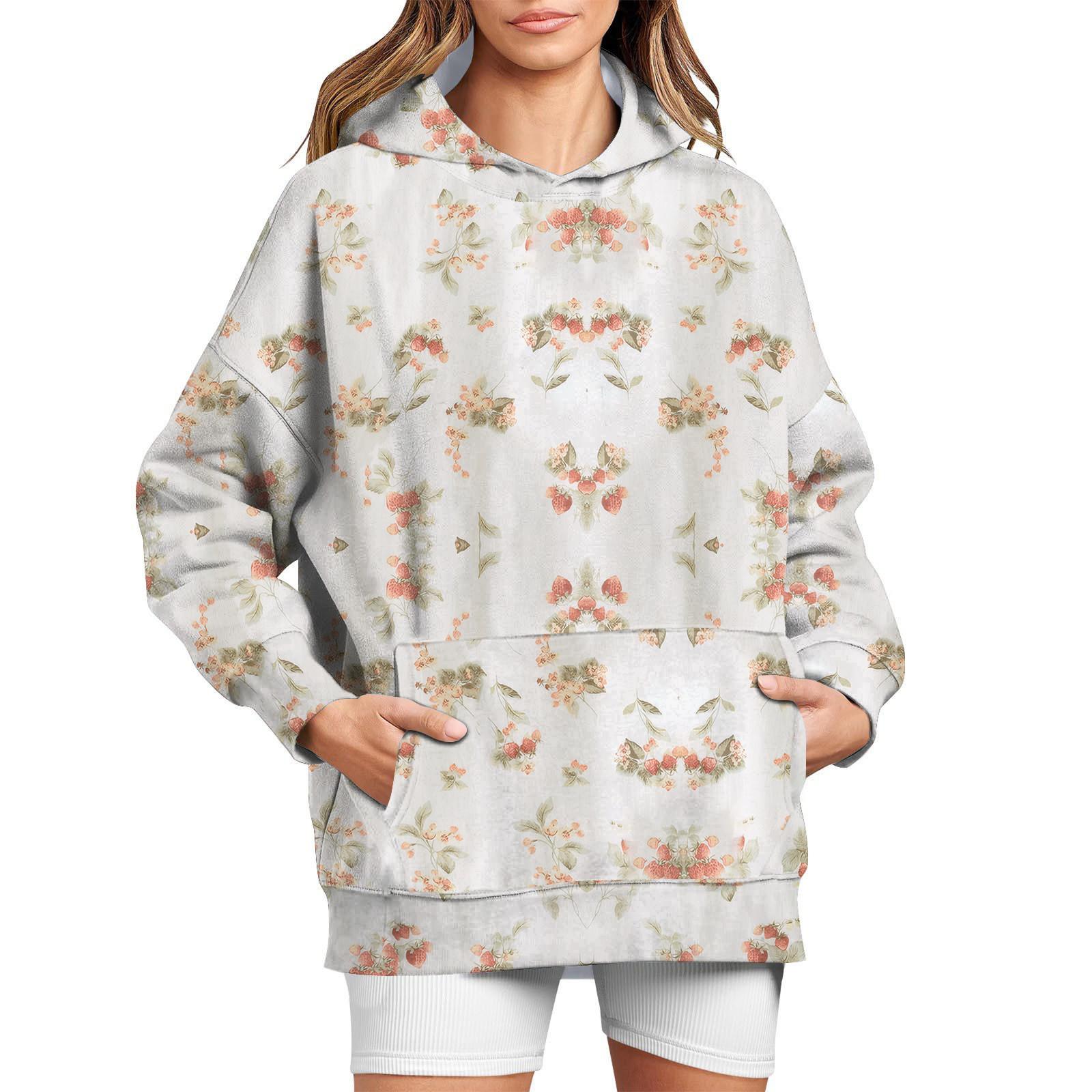 

Женская толстовка с принтом, повседневная удобная свободная легкая женская толстовка с длинным рукавом и круглым вырезом XL оранжевый