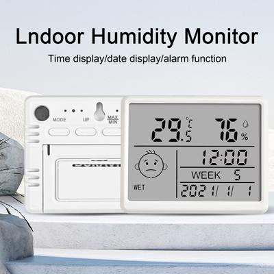 Magnetic Digital Clock with Humidity Thermometer LCD Display High Accuracy Thermo-Hygrometer Indoor Humidity Temperature Meter Gauge