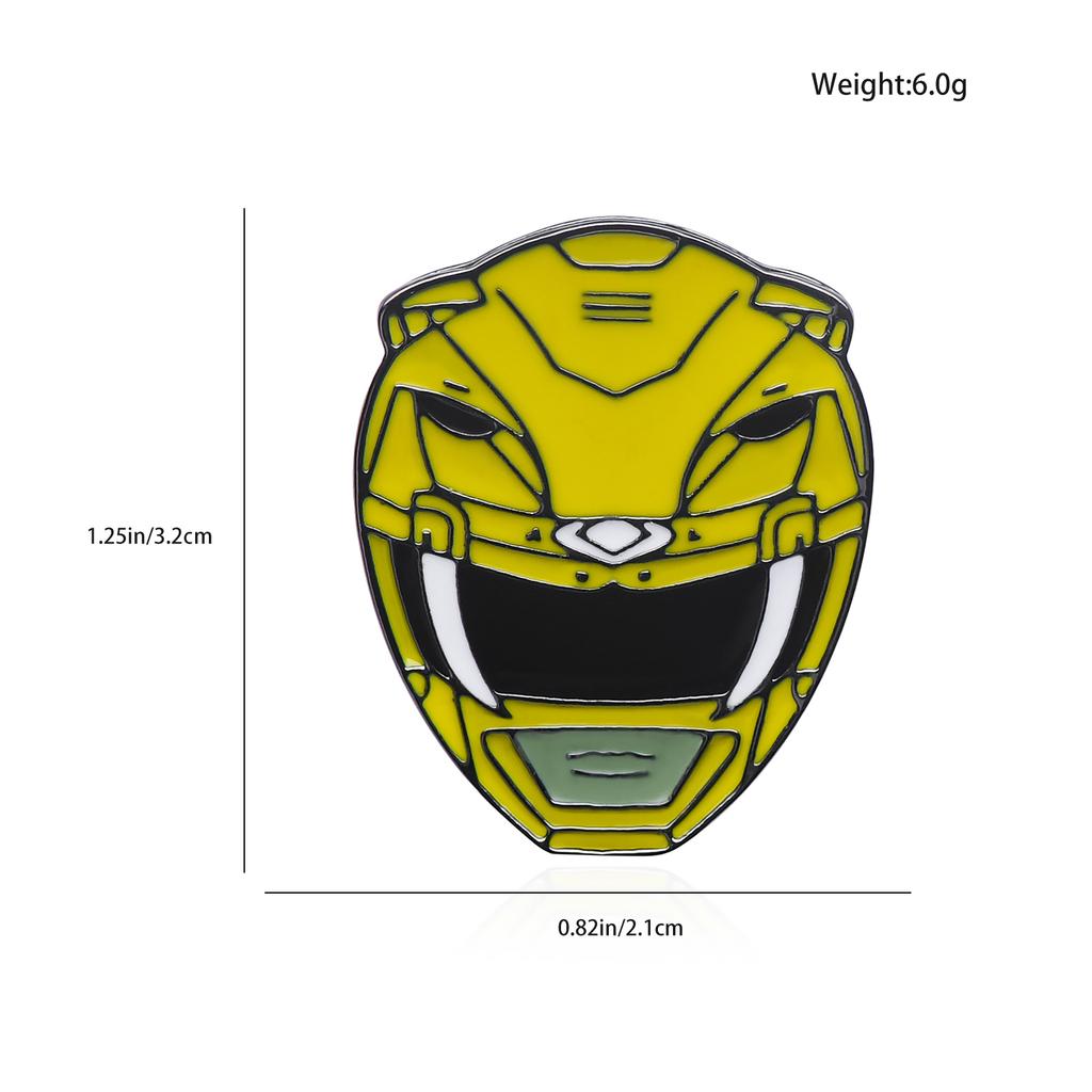 Power Dinosaur Rangers Enamel Pin Set Colorful Battle Suit Combat Helmet Lapel Badge Classic Anime Jewelry Collection