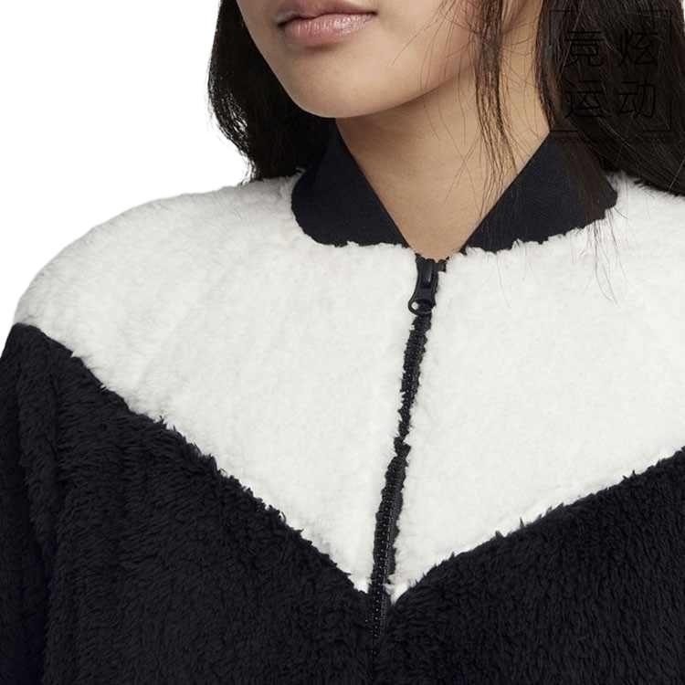 Nike Women's Nsw Sherpa Bomber Jacket Black/White 939389-010