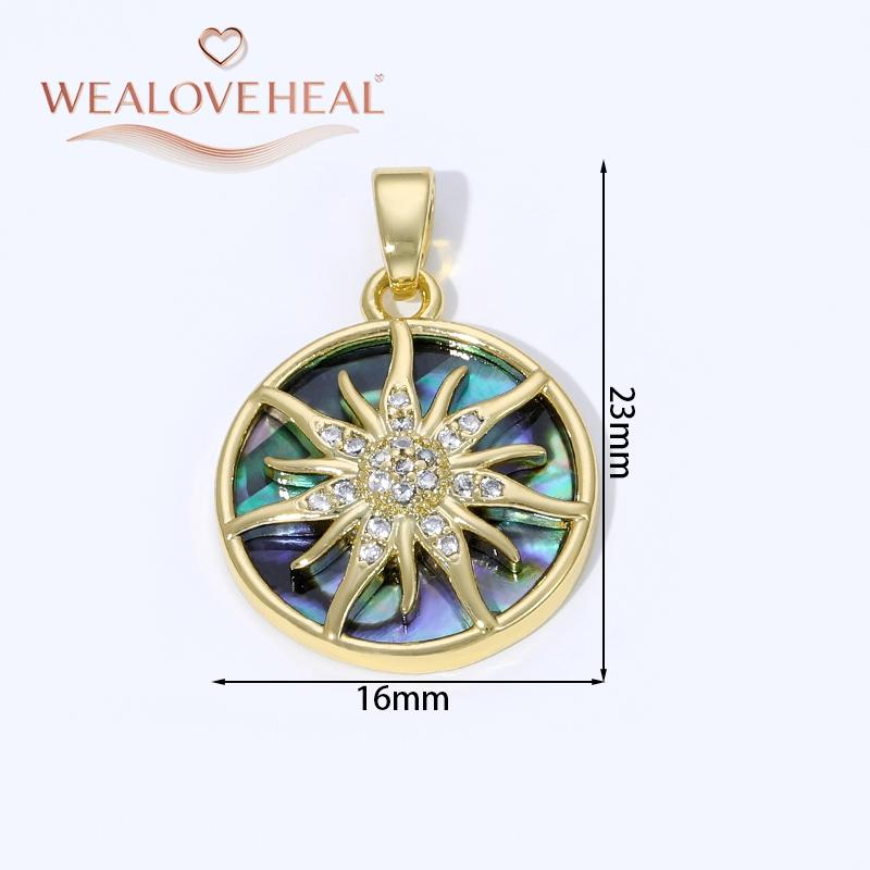 18K Gold Plated Brass Metal Cubic Zirconia Sun / Cross / Horseshoe / Chili Pepper / Wings Pendants Charms For Jewelry Making