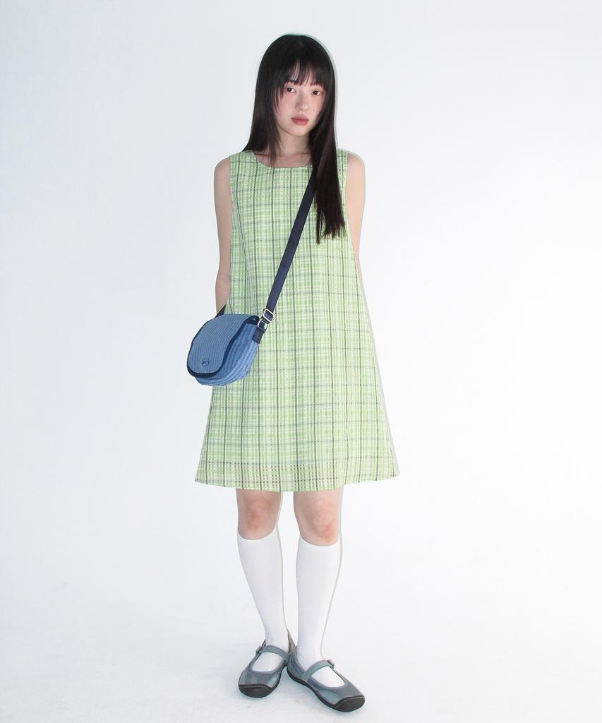 Ames Worldwide Check Layered Dress Green