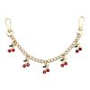Rhinestone Cherry Bag Charm Cute Cherry Charm with Chain Sparkling Purse Charm for Women Handbag Clutch Tote Bag