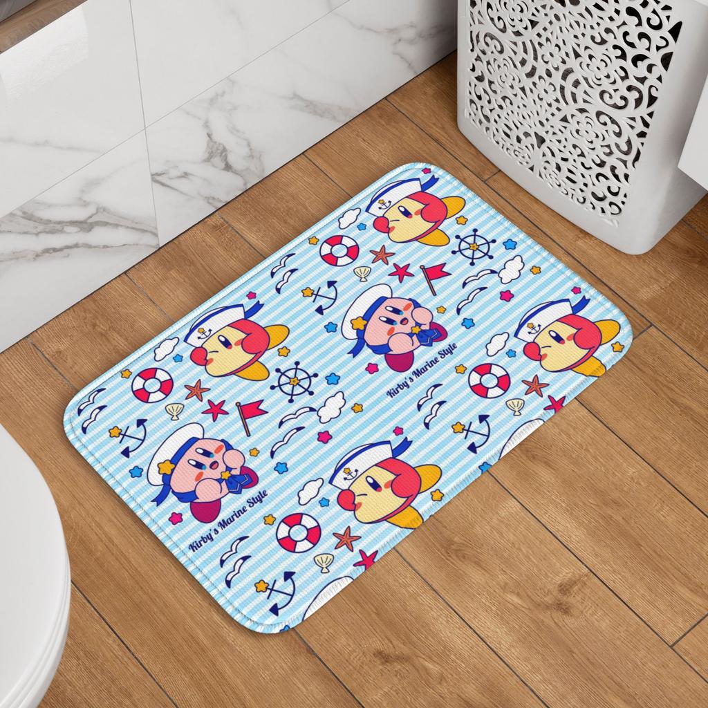 Kirbys Cartoon-Spiel Fußmatte für die Haustür Rutschfest Innen Willkommen Wasserdichte Fußmatte Boden Badezimmer Eingang Teppich Fußmatte