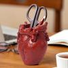 Resin Heart Shaped Pen Holder Creative Desktop Decoration for Home Office Gift