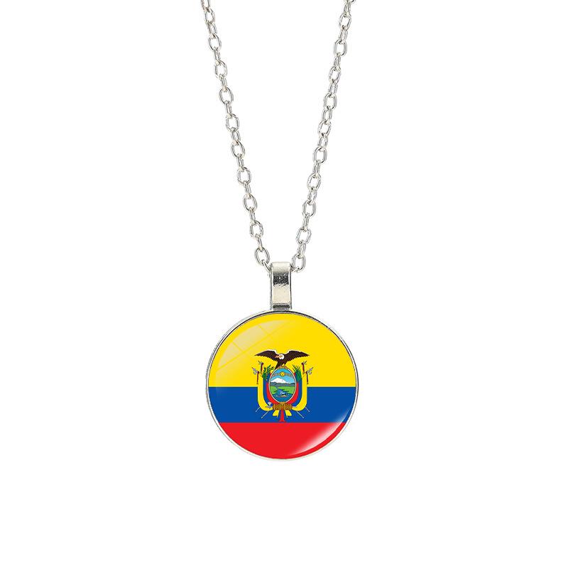World Cup Top 32 National Flag Necklace - Football Pendant for Men & Women