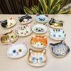 2PC Mini Serving Dishes Adorable Snack Plates Perfect Housewarming Gift Ceramic Cartoon Cat Head Kitchen Spoon Holder Cute