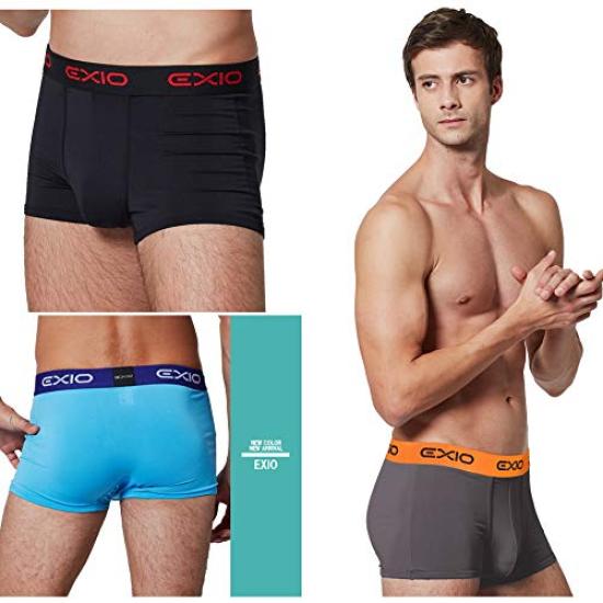 Exio Functional Underwear Front Closure Boxer Sizes 8 All Size M Men's 4-Piece Set, Antibacterial, Odor-Resistant, Moisture-Wicking, Quick-Drying,