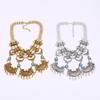 Ethnic Style Carved Flower Design Simulation Gemstone Decoration Women Necklace For Casual Boho Look