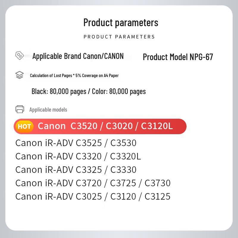 Compatible Imaging Drum Unit for Canon C3020 C3120 C3330 Series Printers