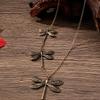 Retro elegant simple fashion temperament personality versatile khaki dragonfly shape necklace jewelry women