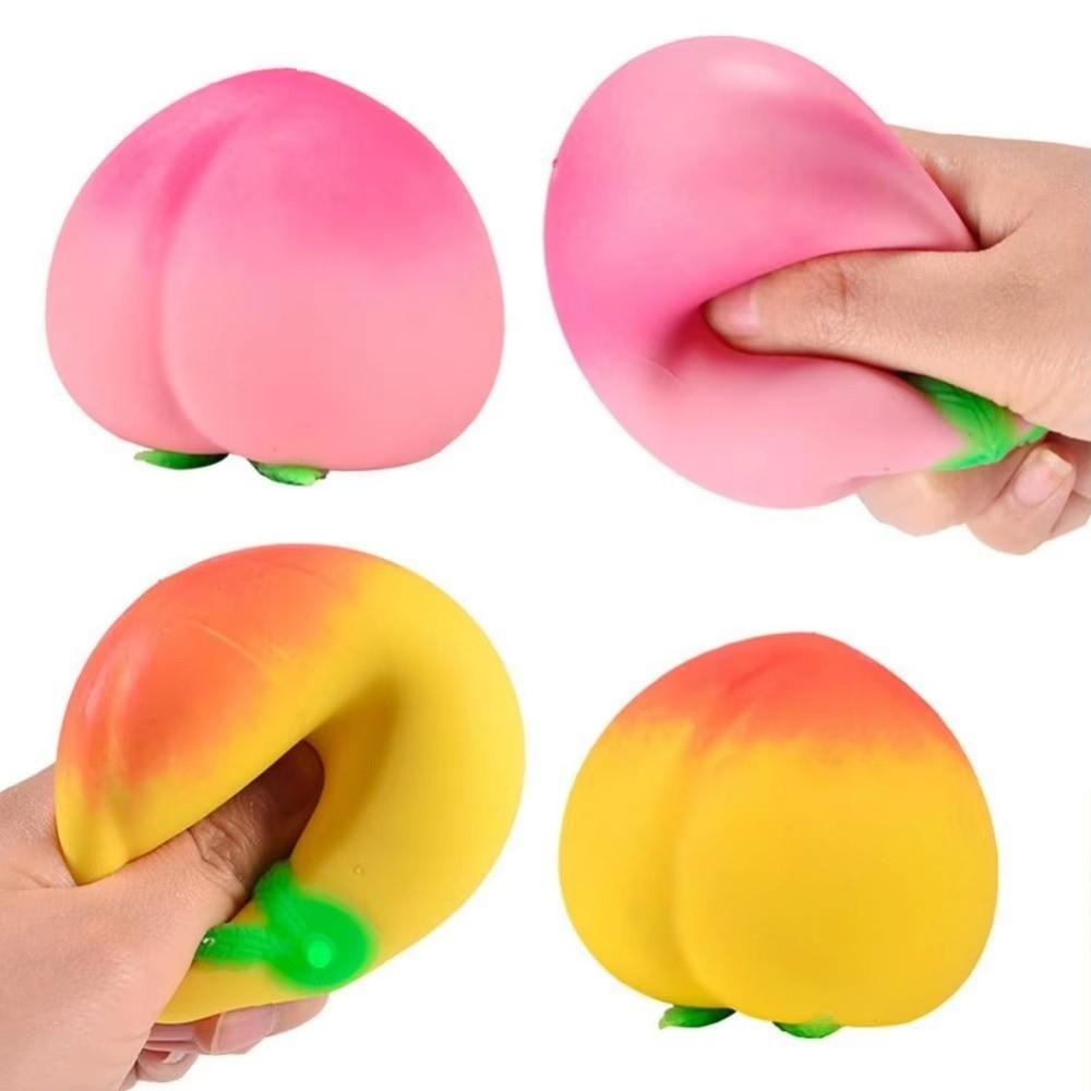 Peach Shaped Fruit-Shaped Squishy Toy Squeezable Anti-Stress Toy Office Workers