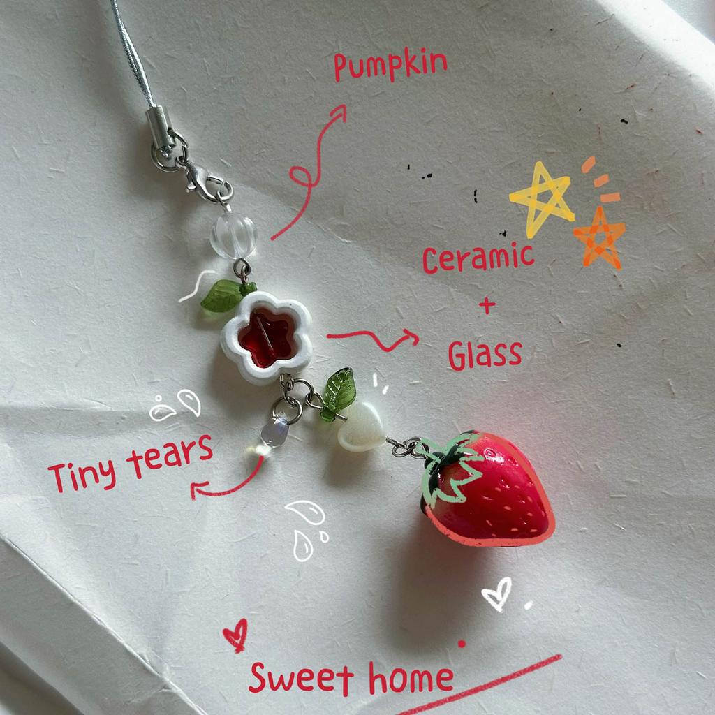 Unique and Stylish Phone Pendant Charm Dainty Strawberry Backpack Pendant Chic Cellphone and Keychain Decoration