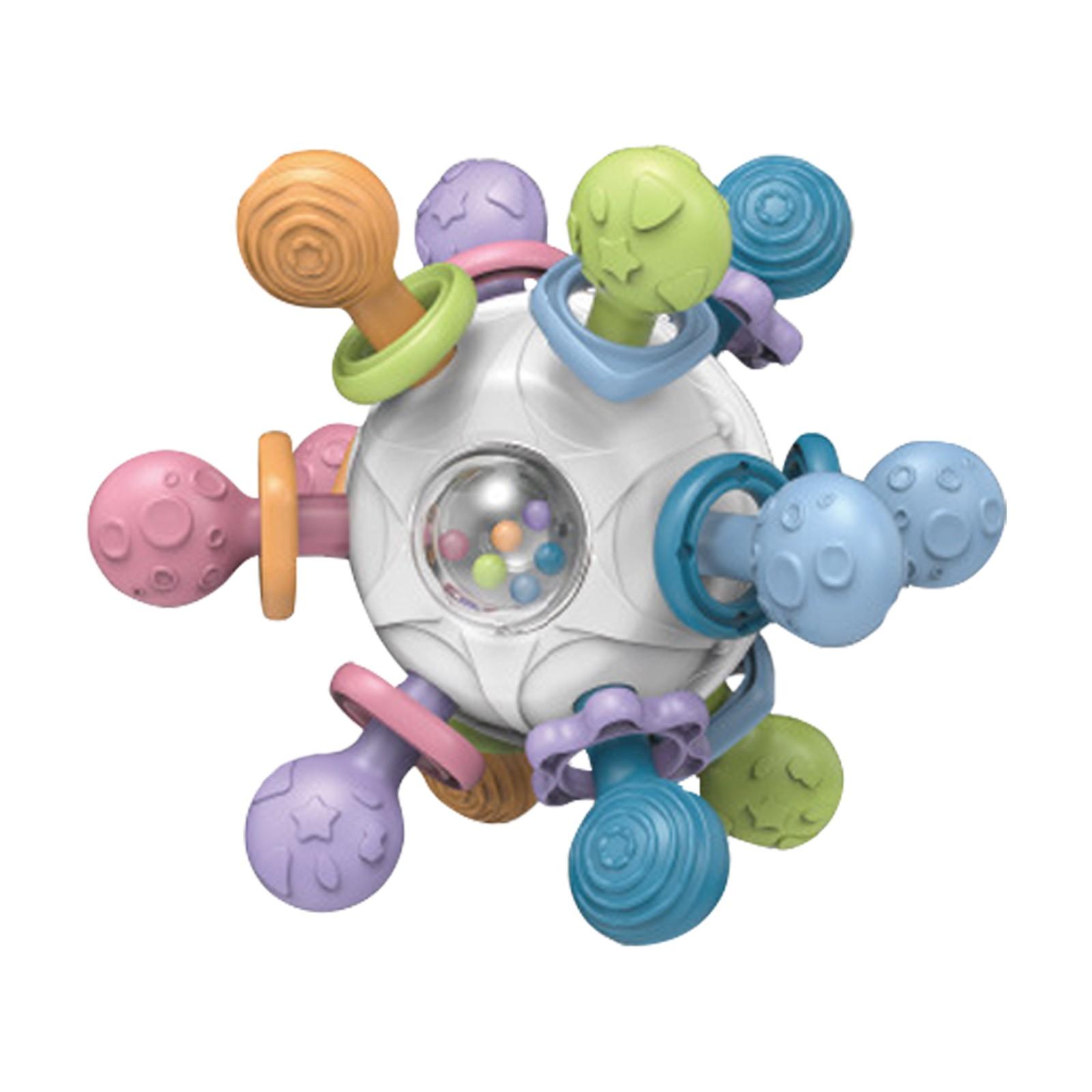 

Hand Grip Ball Food Grade Silicone Teether Toys Chew Toys, Sensory Toys, Gifts For Learning Development One Size белый