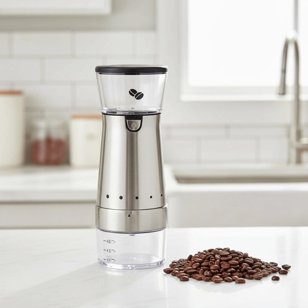 Adjustable Burr Portable Electric Coffee Grinder Automatic Coffee Bean Grinding Machine Travel