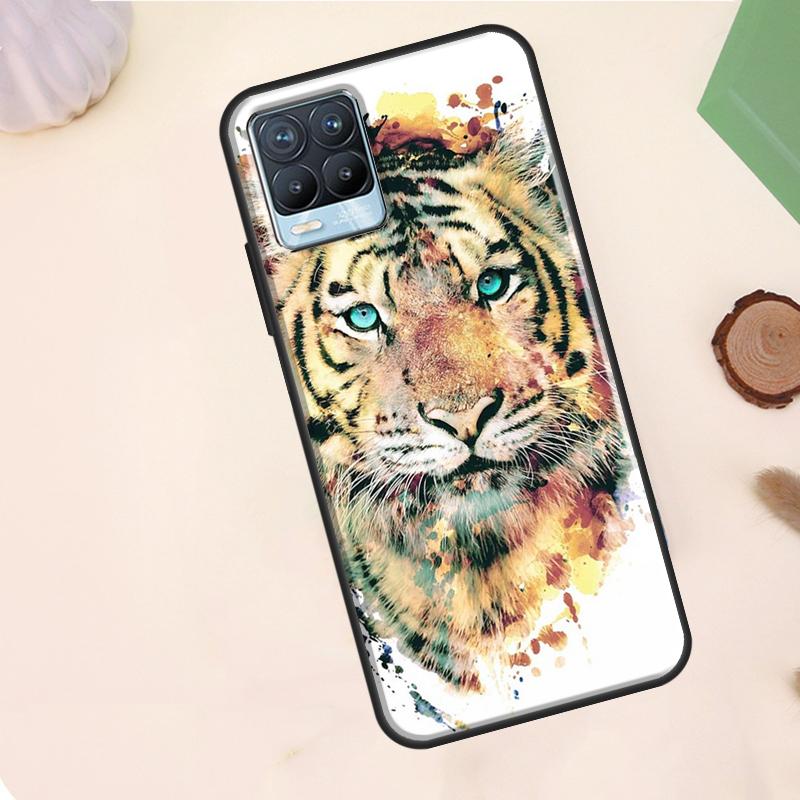 Dierlijke Tijger Kunst Hoesje Voor Realme C55 C53 C33 C63 C61 C51 C65 C67 C71 C75 11 12 13 14 15 Pro Plus GT6 GT7 Pro