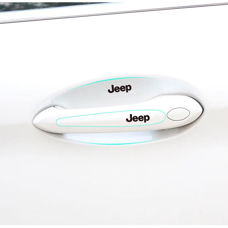 8Pcs TPU Car Door Bowl Anti-scratch Sticker Decals Accessories For Jeep Grand Cherokee Wrangler JK Gladiator Compass Renegade AMX1