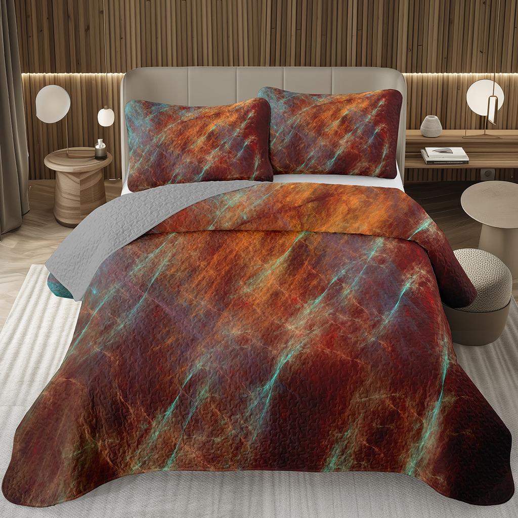 Marble Bedspread Set Soft Lightweight Stone Print Coverlet Bed Spreads, Farmhouse Modern Thin Quilted Bedding Sets for Women Men