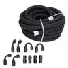 6AN Fuel Line Fitting Kit 20ft Hose 10pcs Fitting Aluminum Black Anodized 500 Psi Universal for Car Ship