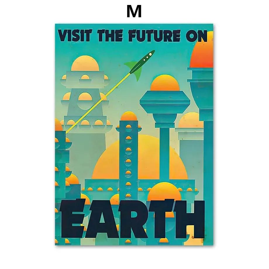 

Винтажная настенная живопись в стиле середины века, космические путешествия, научная фантастика, холст, скандинавские постеры и принты для декора гостиной, современный домашний декор 21cm×30cm NoFrame