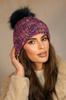 Winter Hat with Eco Pompom In Fuchsia Kamea-Pavone