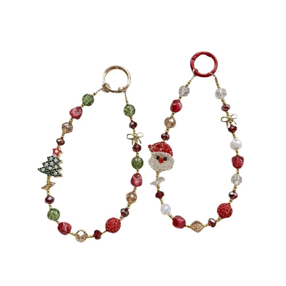 Verlustschutz Kristallanhänger Weihnachtsmann Schlüsselanhänger Cartoon Handyband