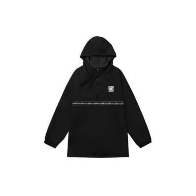 Letter Print Striped Half-Zip Hooded Jacket Women Jackets Black VN0A3TYMBLK
