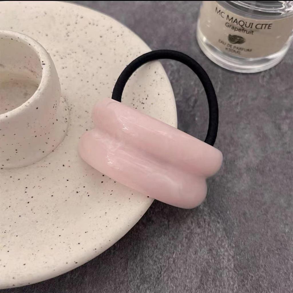 1/4 Pcs Fashion Resin Semi-circular Marble Texture Elastic Hair Bands For Women Girls Party Hair Accessories