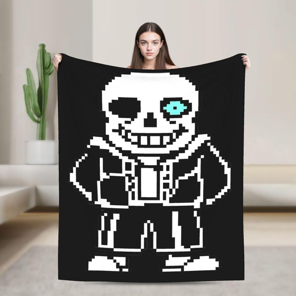 Undertale Sans Game Blankets Flannel Textile Decor   Multifunction Lightweight Throw Blanket for Bedding Couch Plush Thin Quilt