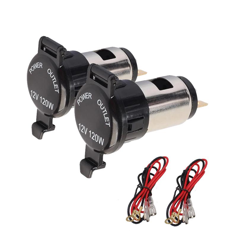 Wasserdicht 12V Auto Zigarettenanzünder Stromsteckdose Ausgang Stecker Für Motorräder Boote Rasenmäher Traktoren Autos Mit Sicherung & Kabeln