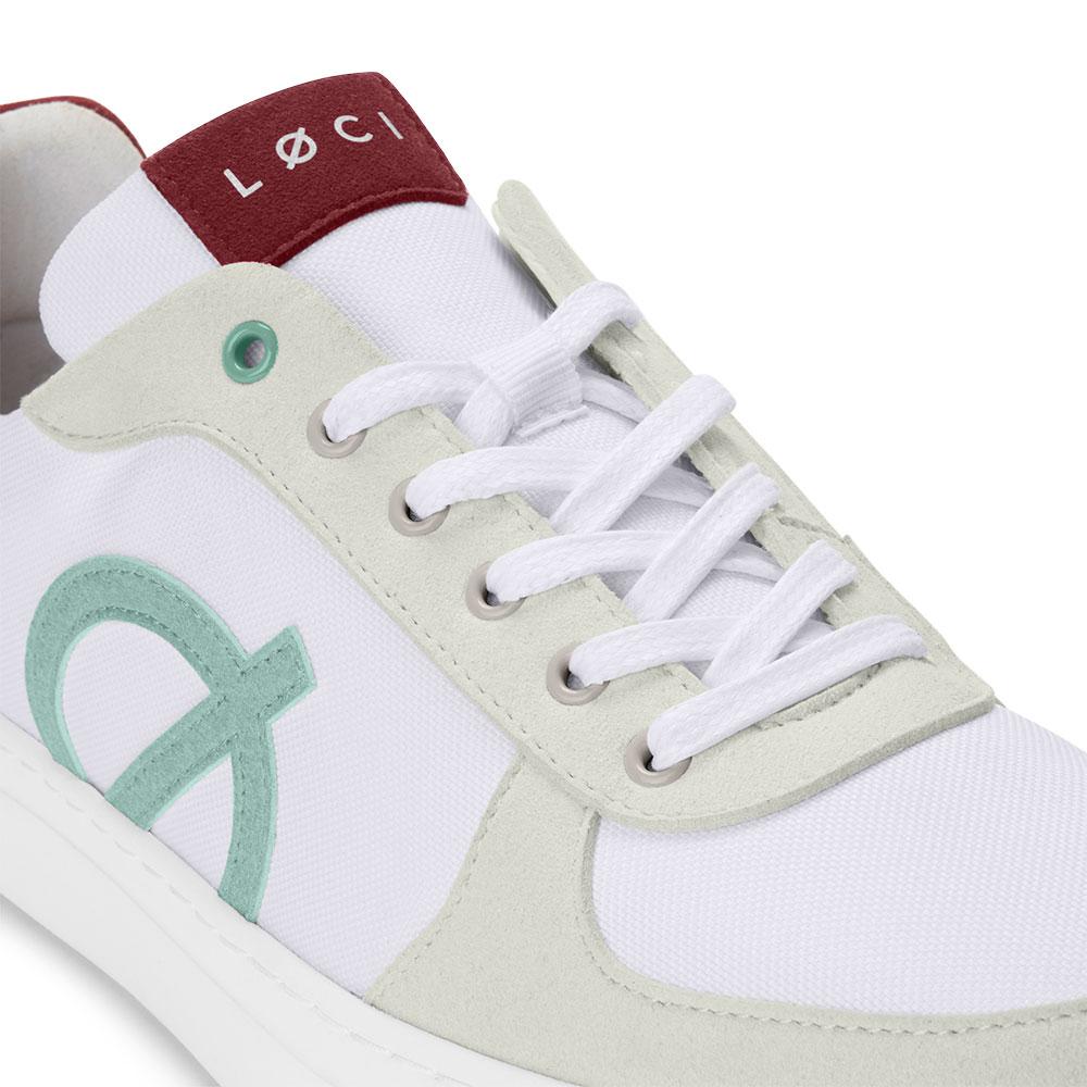 Loci Seven Vegan Sneakers White/Maroon/Blue Lc-007-006