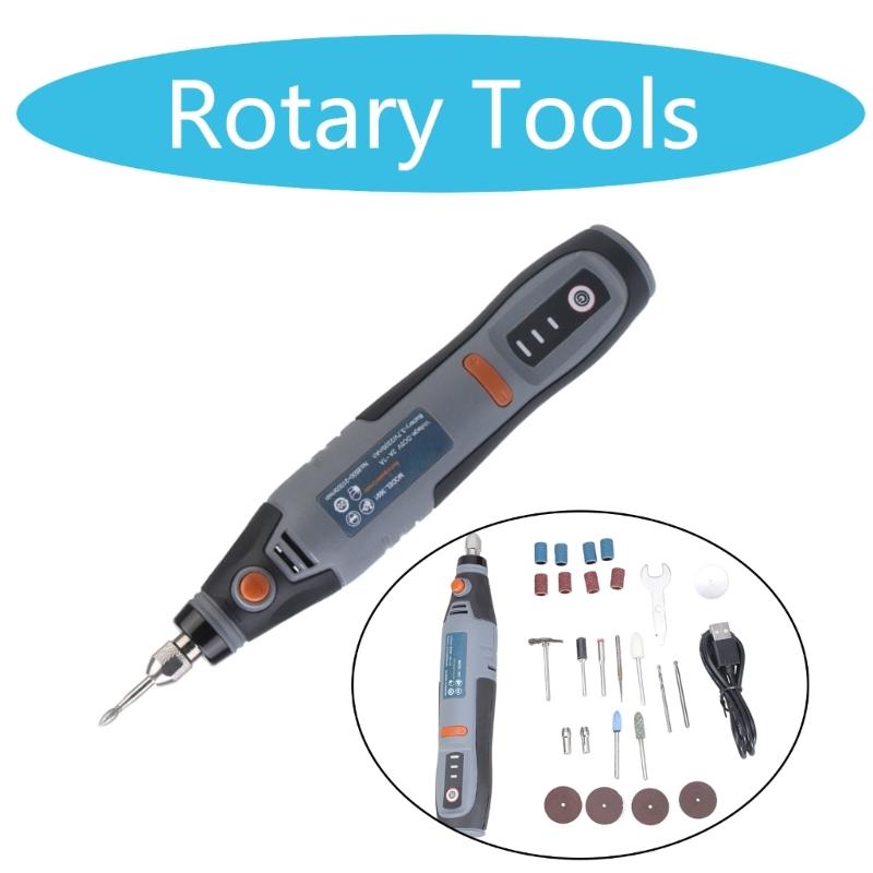 Cordless Rotary Tool, 3.7V 2200mAh Rechargeable Battery, 3-Speed 8500-21000RPM,22Pcs Accessories,for Grinding Cutting