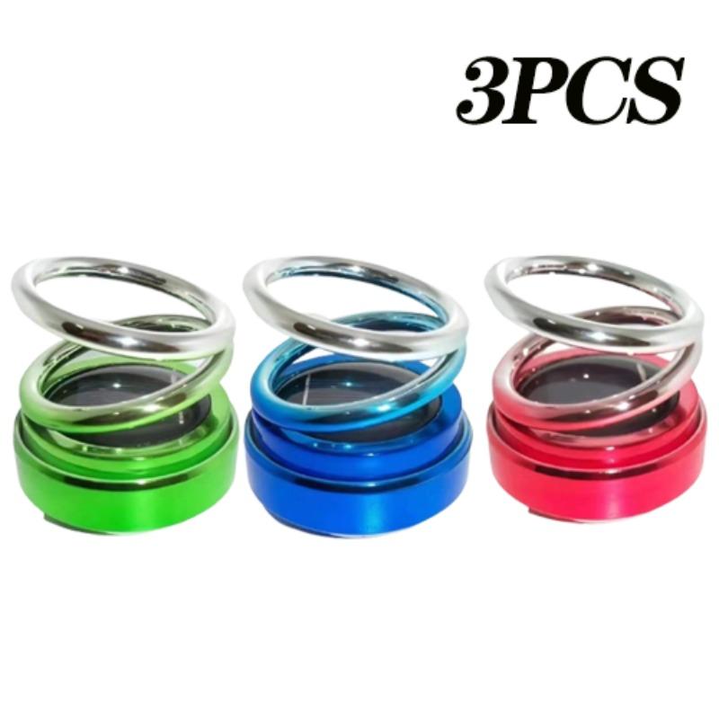 Car Aromatherapy Solar Powered Dual Ring Suspended Car Diffuser Car Air Purifier Car Perfume Ornaments Perfume Diffuser