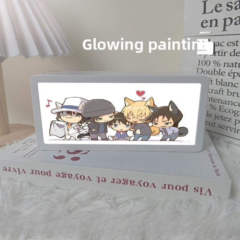 

18.8см/7.4дюйма Аниме Бокс Лампа Детектив Конан Кайто Кид Светодиодный Ночник Периферия Настольная Витрина Коллекционный Декорация на День Рождения RGB Touch Plug-in