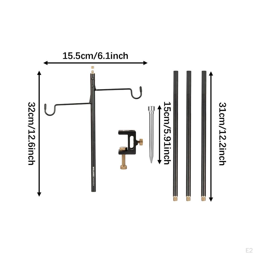 Camping Lantern Stand Multifunctional Adjustable for BBQ Garden Fishing