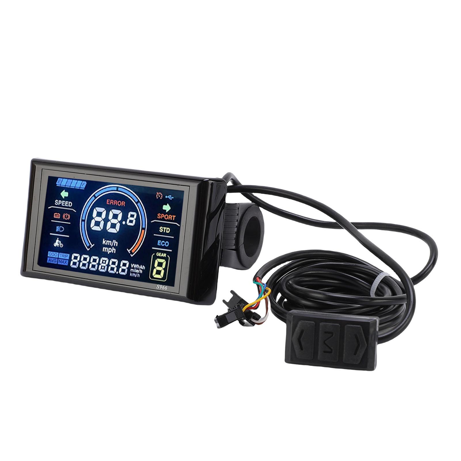

ЖК-дисплей для электровелосипеда 24 В 36 В 48 В S966 Цветная панель дисплея для электросамоката с 2 NFC-картами для рулей 22,2 мм