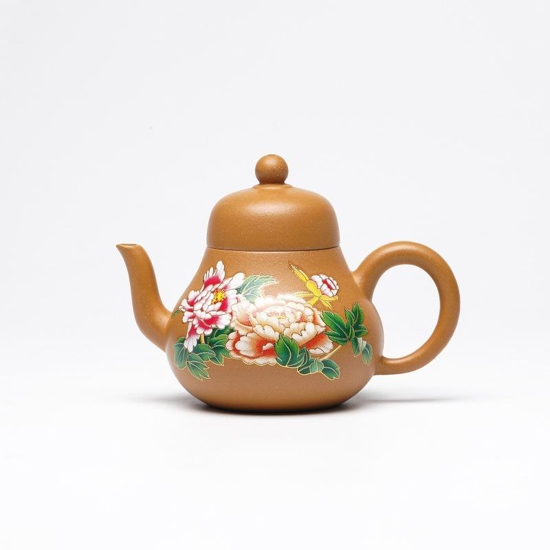 230ml Aesthetic Yixing Purple Clay Teapots Handmade Flower Pot Raw Ore Yellow Section Mud Kettle Zisha Tea Set Tea Services Gift