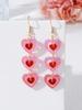 1 Pair Of Heart-Shaped Sweet Pendant Earrings, Valentine'S Day Style Simple And Cute Temperament Ear Accessories