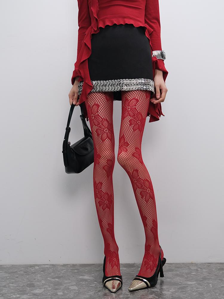 

1/2 Pairs Sexy Jacquard Fishnet Tights Stocking Women Hollow Out Floral Pattern Pantyhose Fashion Elegant One Size