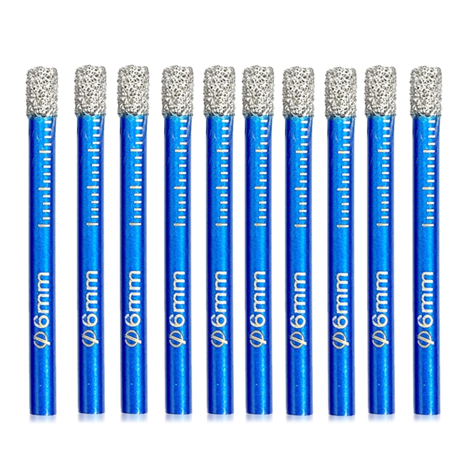 

Набор из 10 штук паяных алмазных сверл по плитке, быстросменные, с круглым хвостовиком, для керамики, фарфора, камня, гранита, мрамора, для сухого сверления