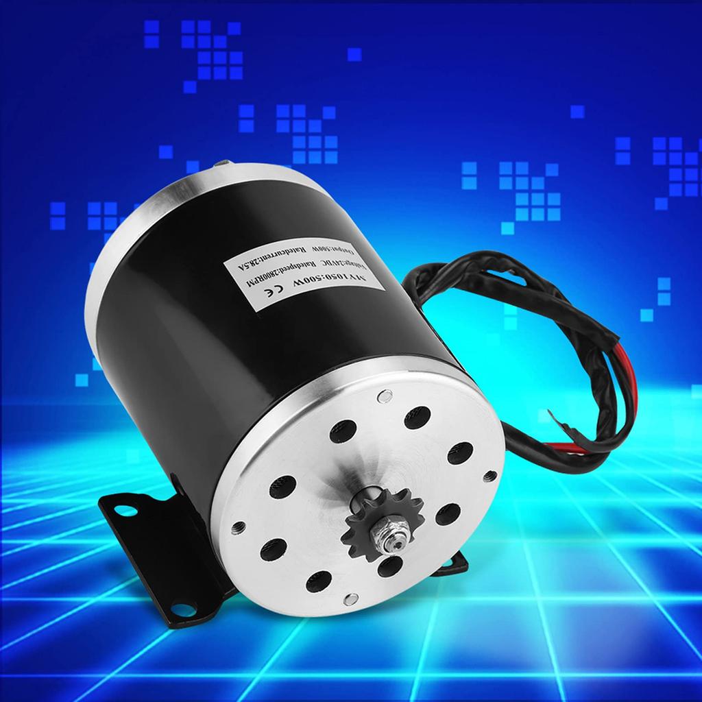 Heijom 2500 RPM Electric Motor DIY 500W DC 24V High Speed Motor with Bracket Permanent Magnet Go Kart for Electric Bike Electric Scooter Motor,