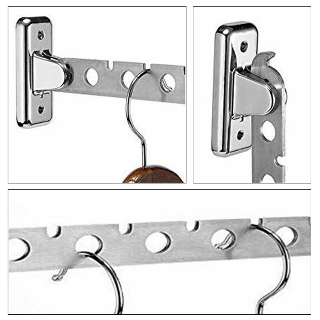 8/10 Holes Stainless Steel Clothes Rack Hook Foldable Clothes Hanging Rod Multi-Purpose Clothes Drying Rack for Closet Storage