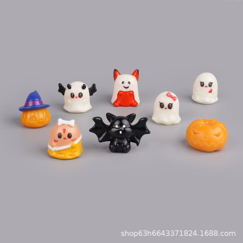 Micro Landscape Halloween Pumpkin Ornament Accessories Small Ornament Resin Ghost Ornament Ornament Landscape
