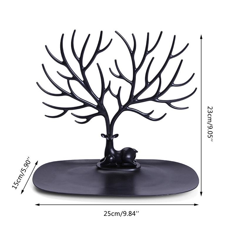 Black White Pink Red Deer Earrings Necklace Ring Pendant Bracelet Jewelry Cases Display Stand Tray Tree Storage Jewelry