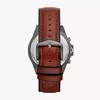 Fossil Garrett Chronograph Grey Dial Brown Leather Strap Watch for Men - FS5770