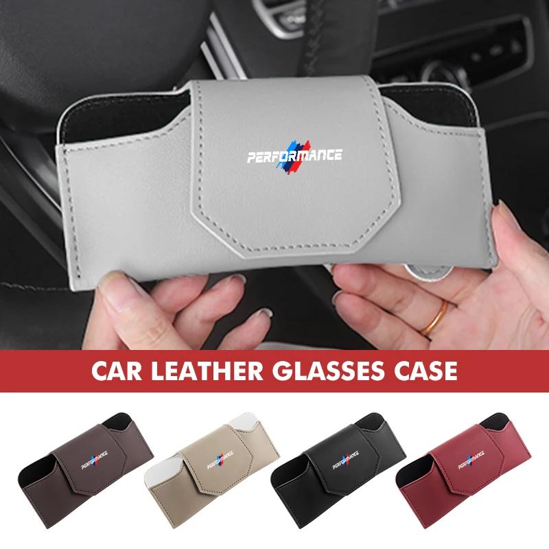 BAAX1 Car Sticker For BMW Magnetic Leather Car Sun Visor Glasses Storage Sunglasses Case Accessory For BMW E90 E60 E46 E39 F30 F10 E87